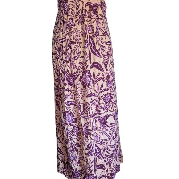 Patrons of Peace Boho Floral Maxi Dress Small Pink Purple Smocked Summer Bird - Picture 4 of 9